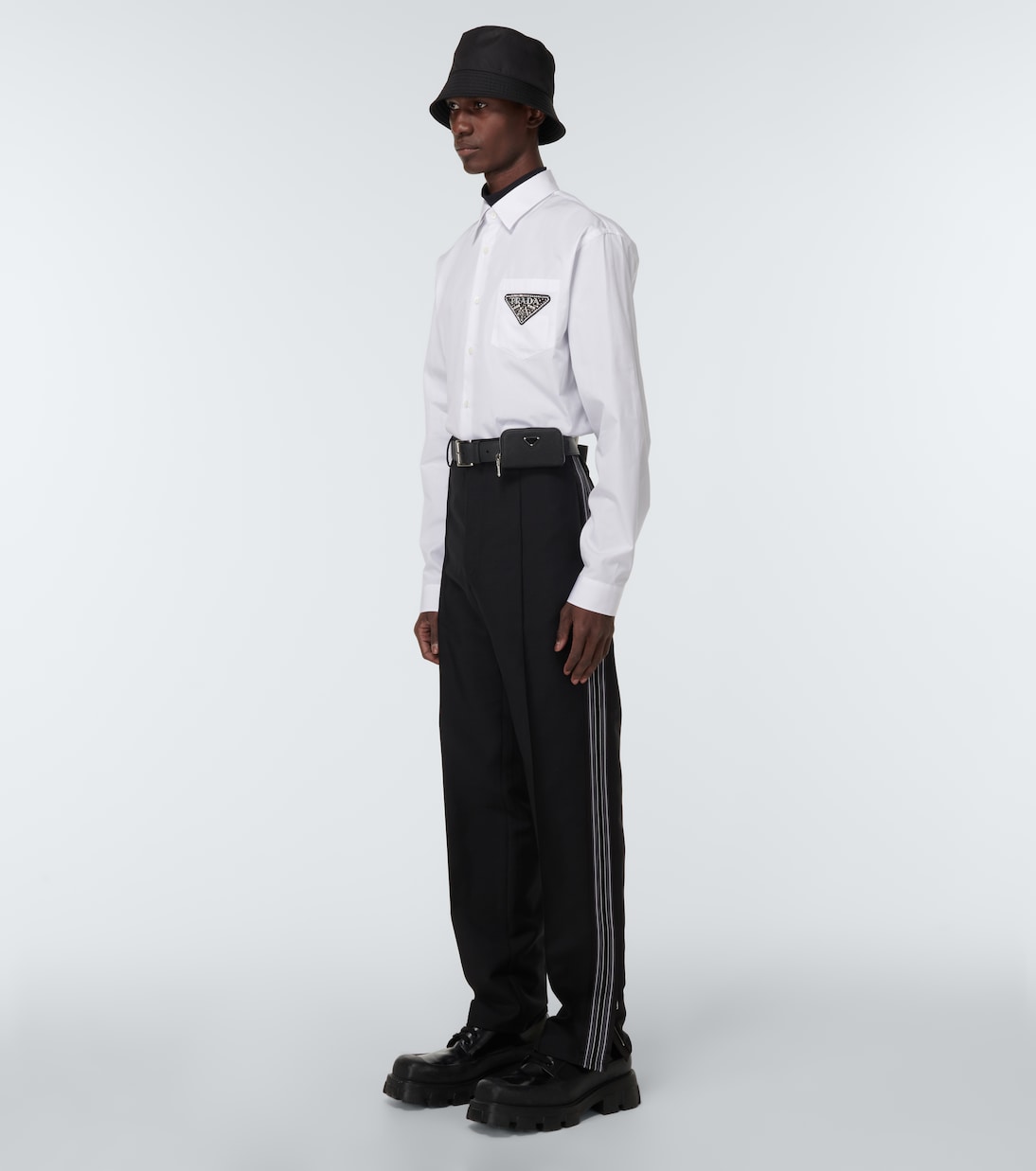 Camicia in cotone con logo | Prada