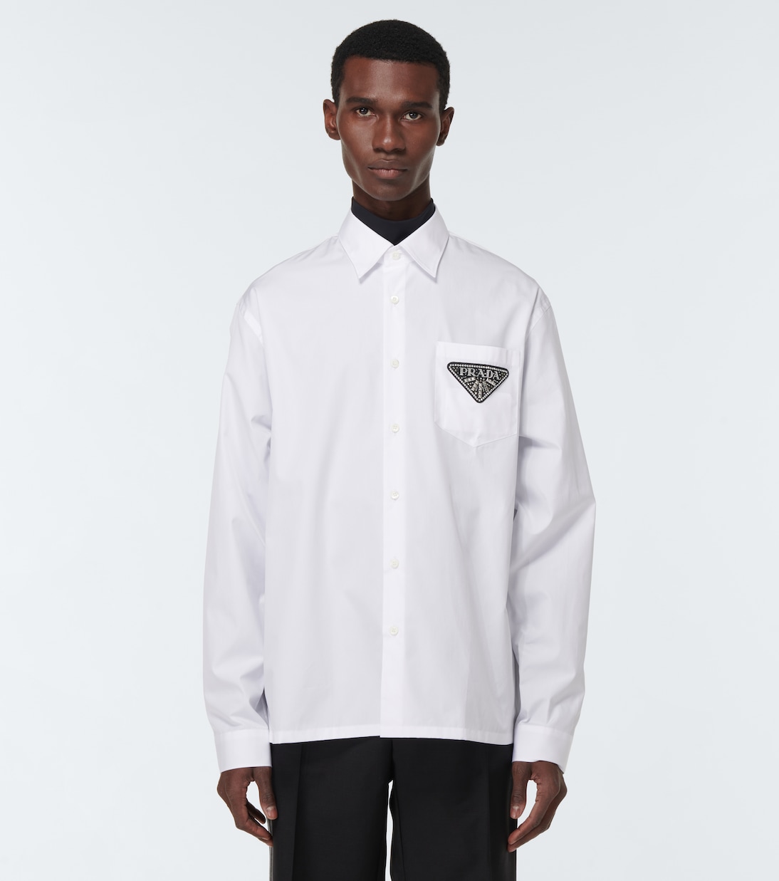 Camicia in cotone con logo | Prada