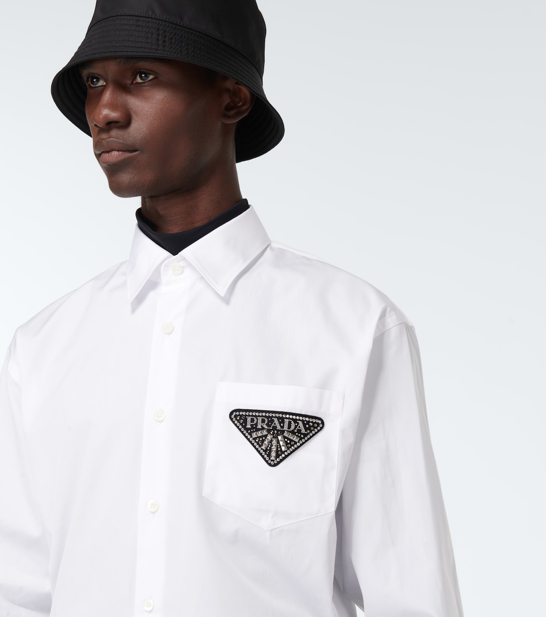 Camicia in cotone con logo | Prada