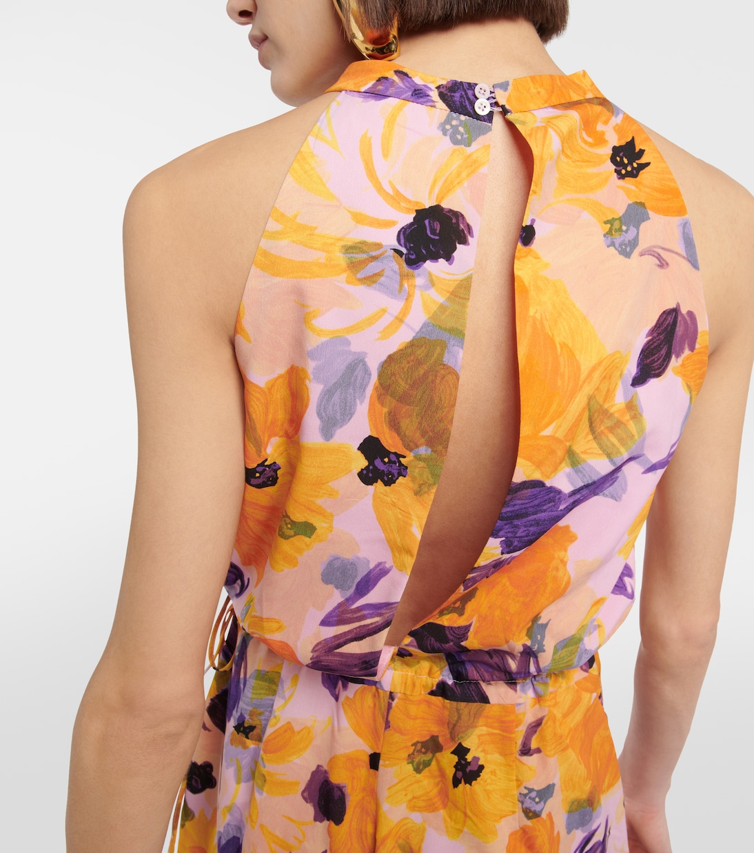 Mono floral con cuello halter | Dries Van Noten
