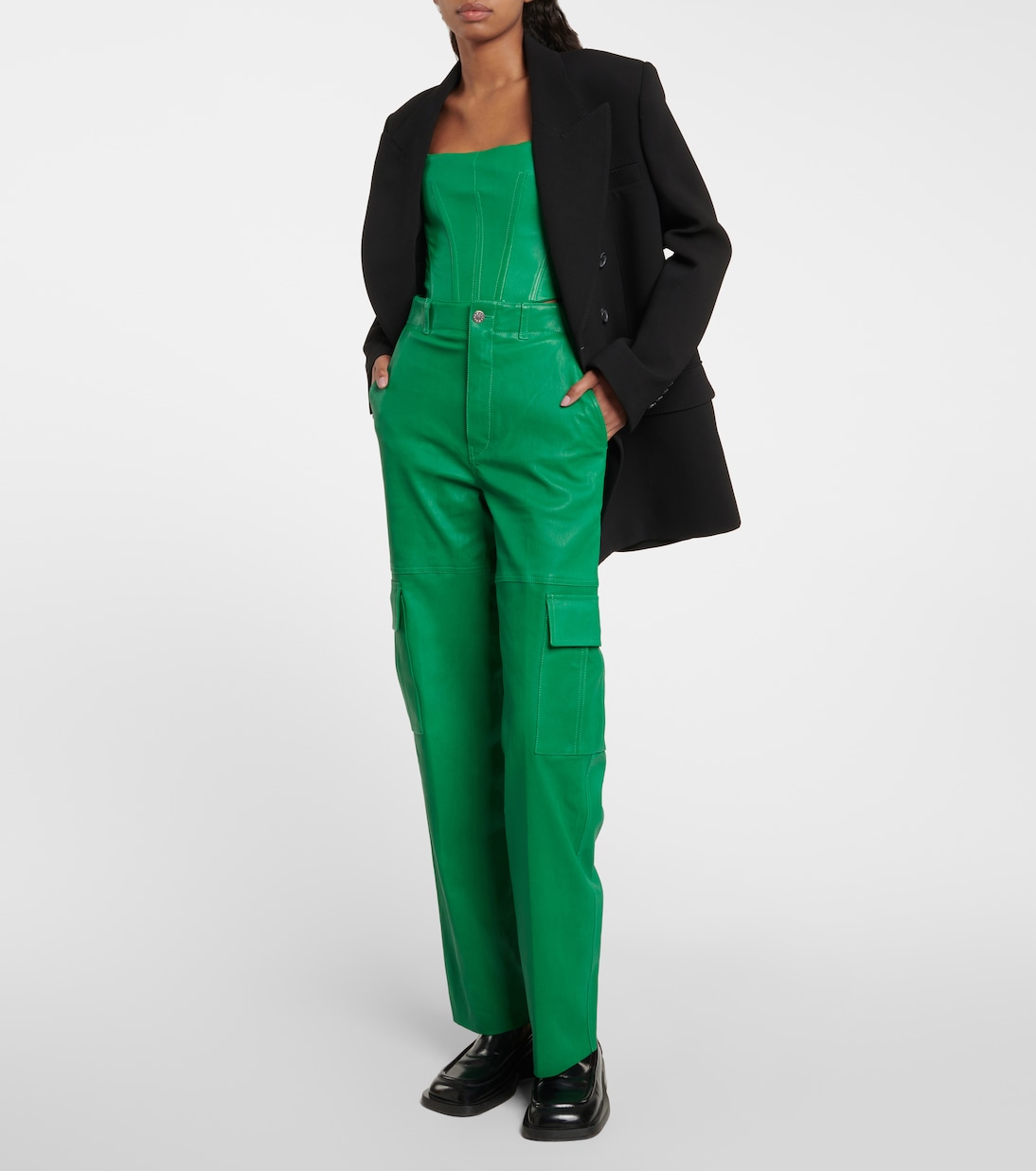 Top stile corsetto Bella in pelle | Stouls