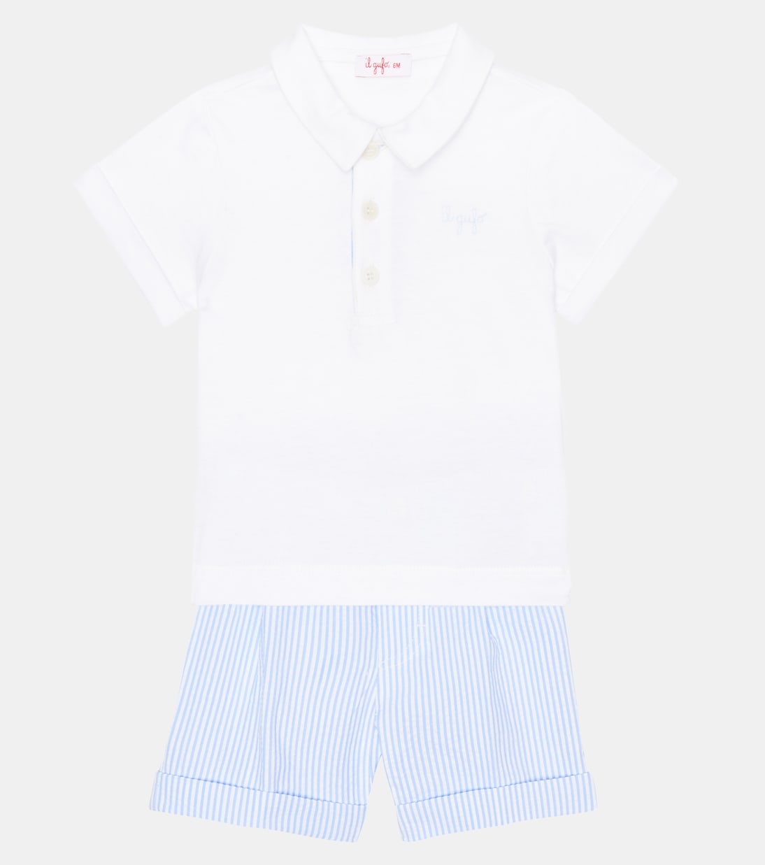 Baby cotton polo top and shorts set | Il Gufo