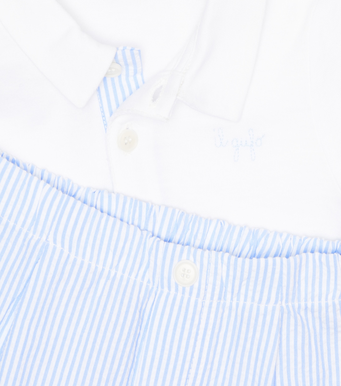 Baby cotton polo top and shorts set | Il Gufo