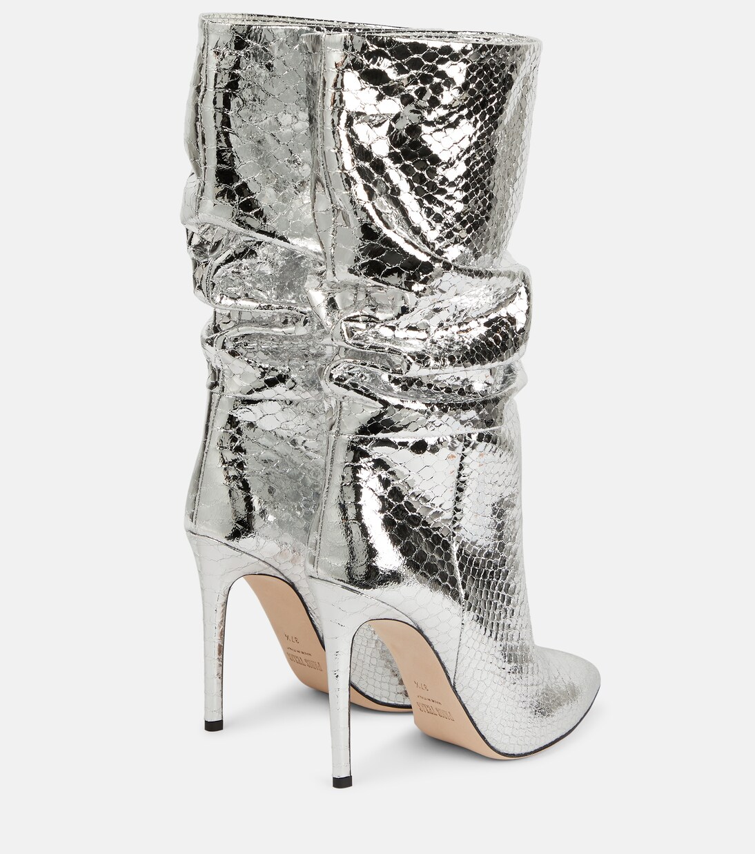 Slouchy python-effect leather boots | Paris Texas