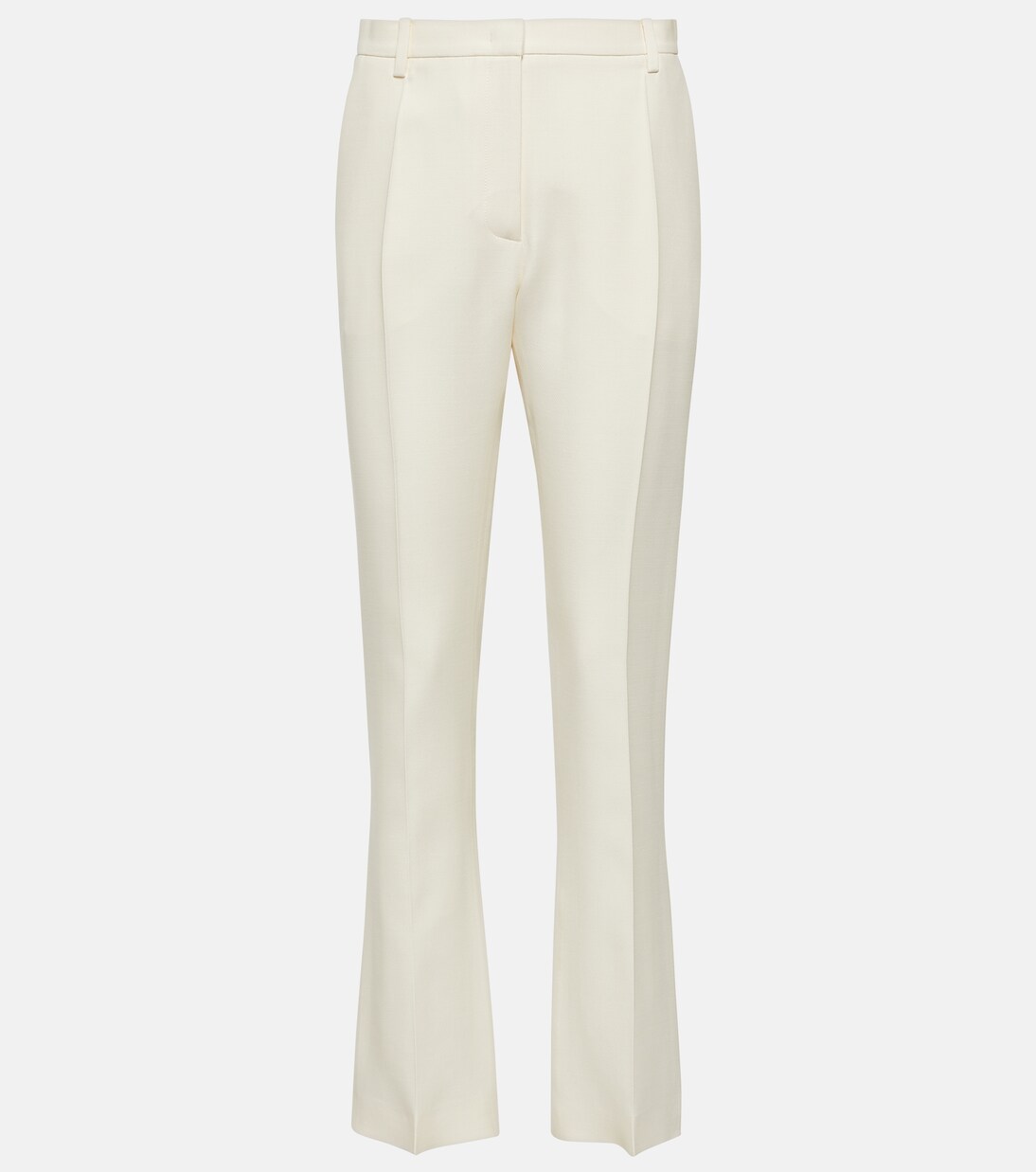 Pantalon à taille haute en laine et soie | Valentino