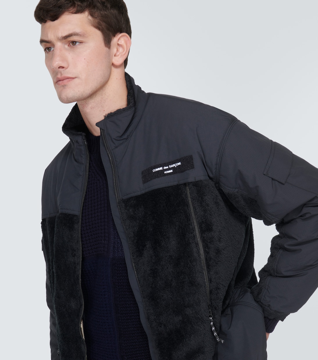 Paneled faux shearling jacket | Comme des Garçons Homme