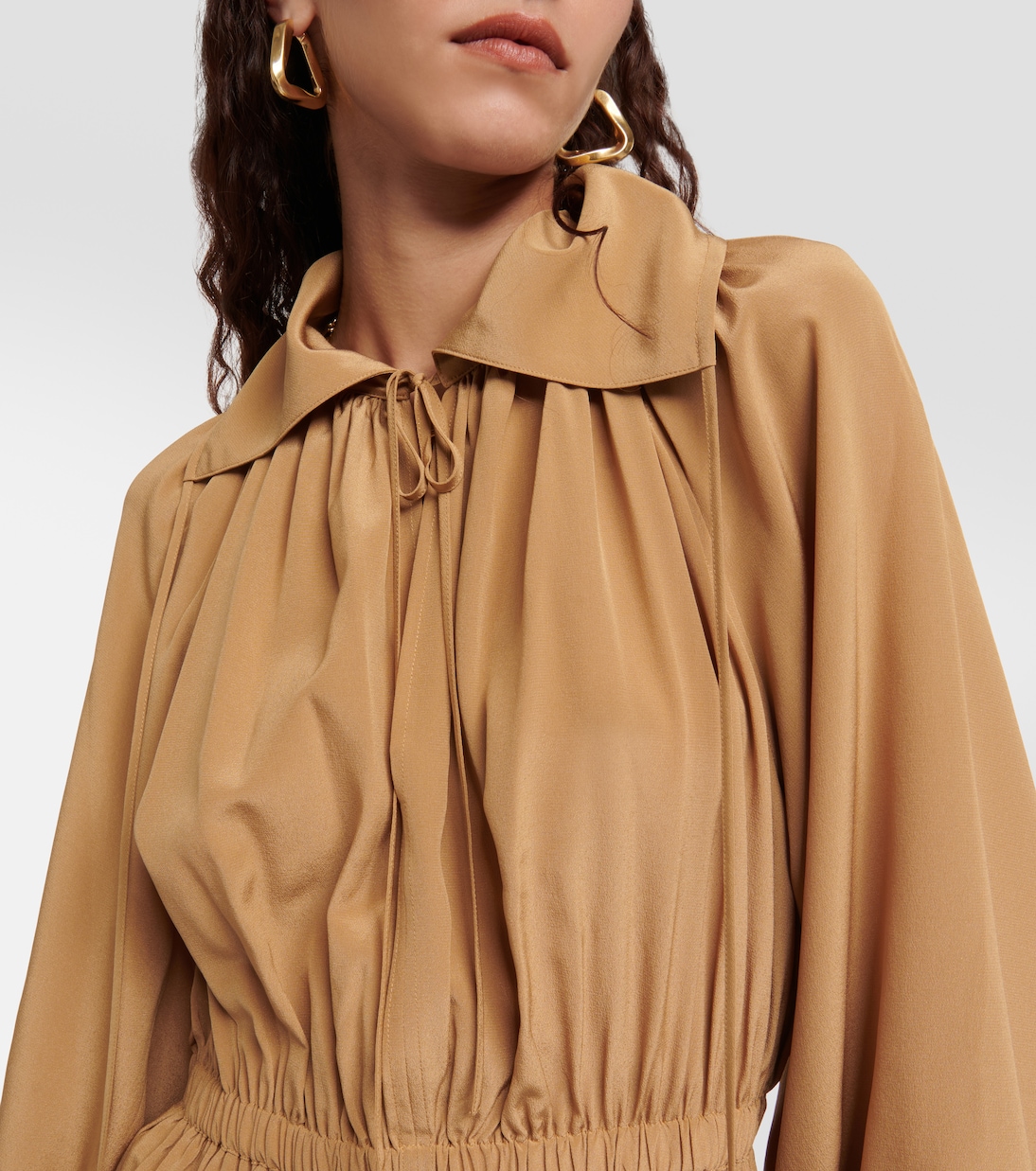 Dryden silk crêpe de soie midi dress | Joseph