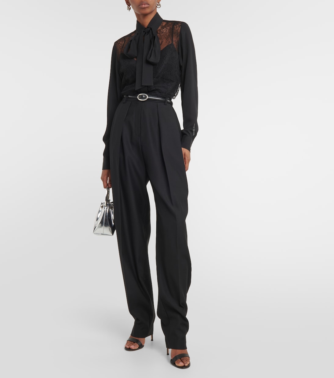 Blusa in misto seta con pizzo | Elie Saab
