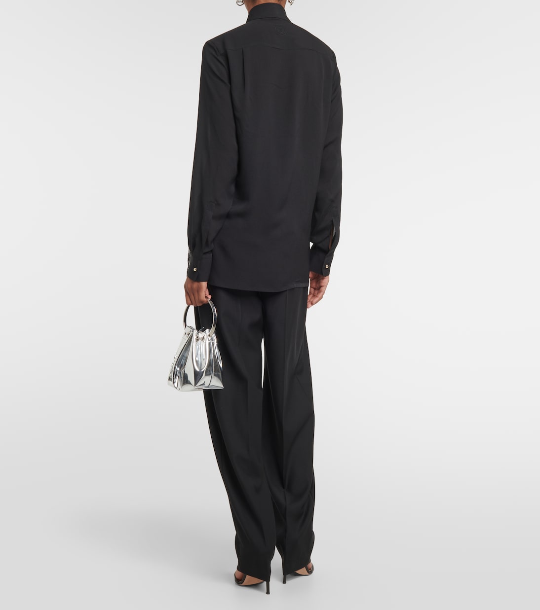 Blusa in misto seta con pizzo | Elie Saab