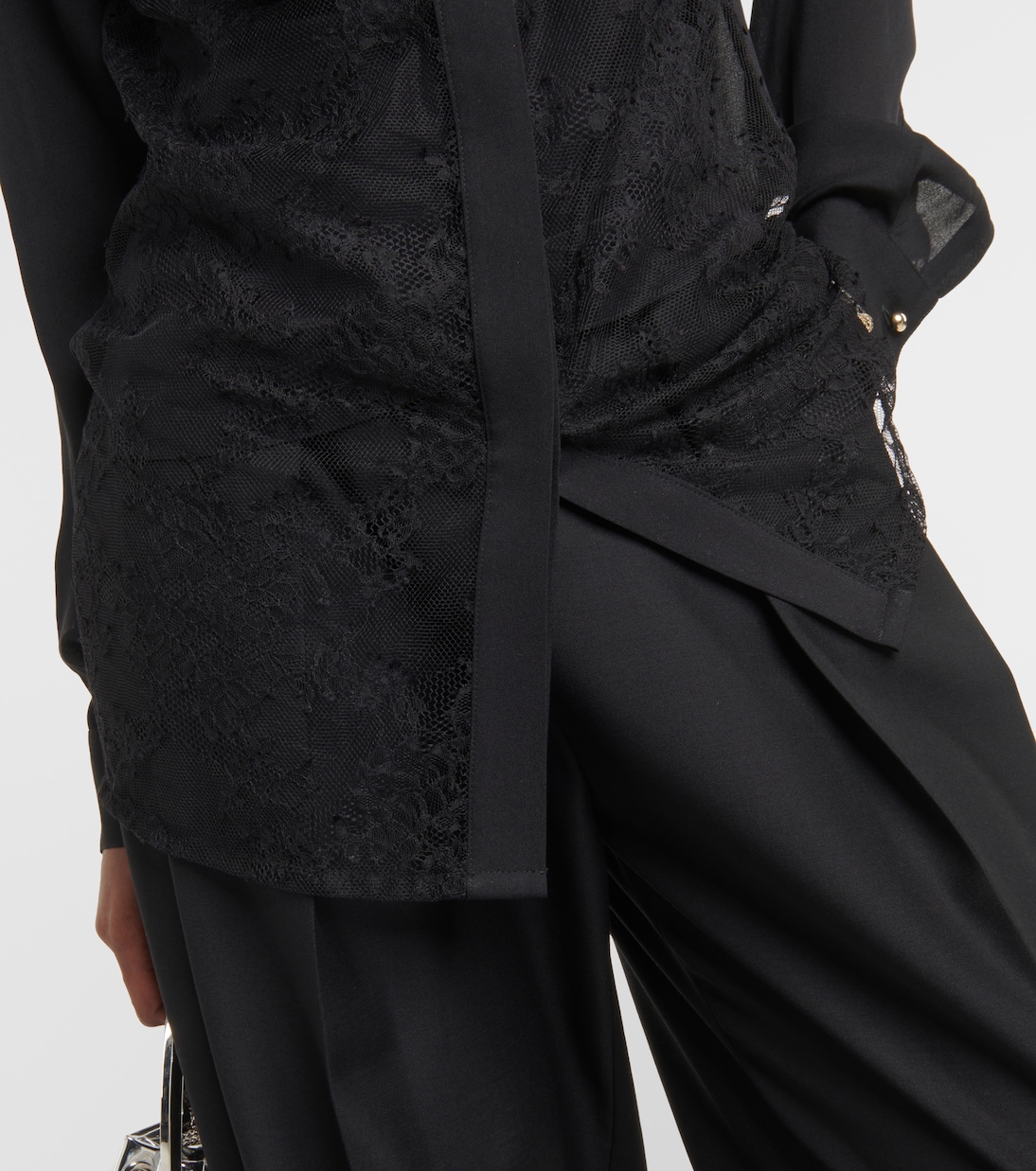 Blusa in misto seta con pizzo | Elie Saab