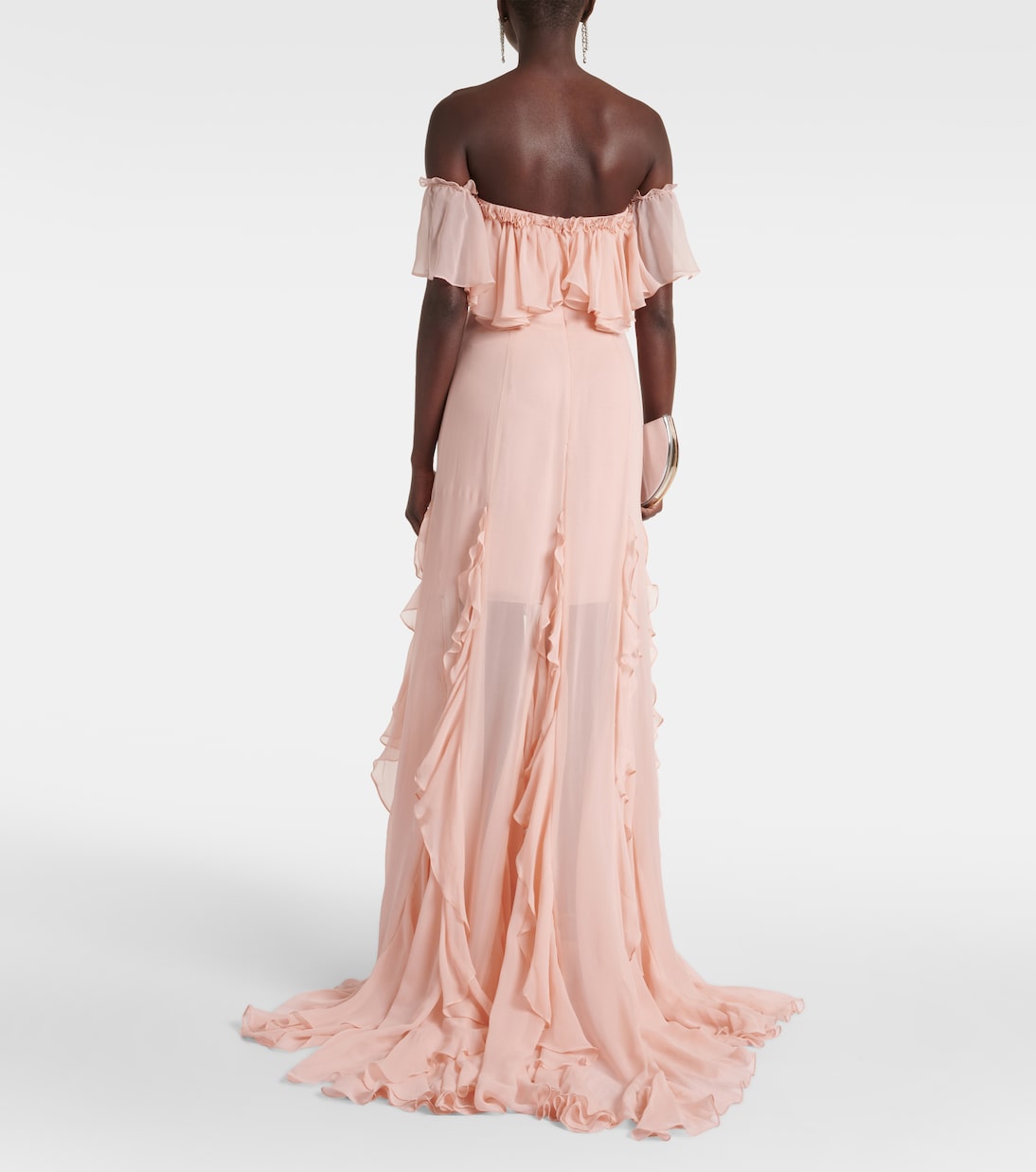 Off-Shoulder-Robe Galiya aus Seiden-Georgette | Costarellos