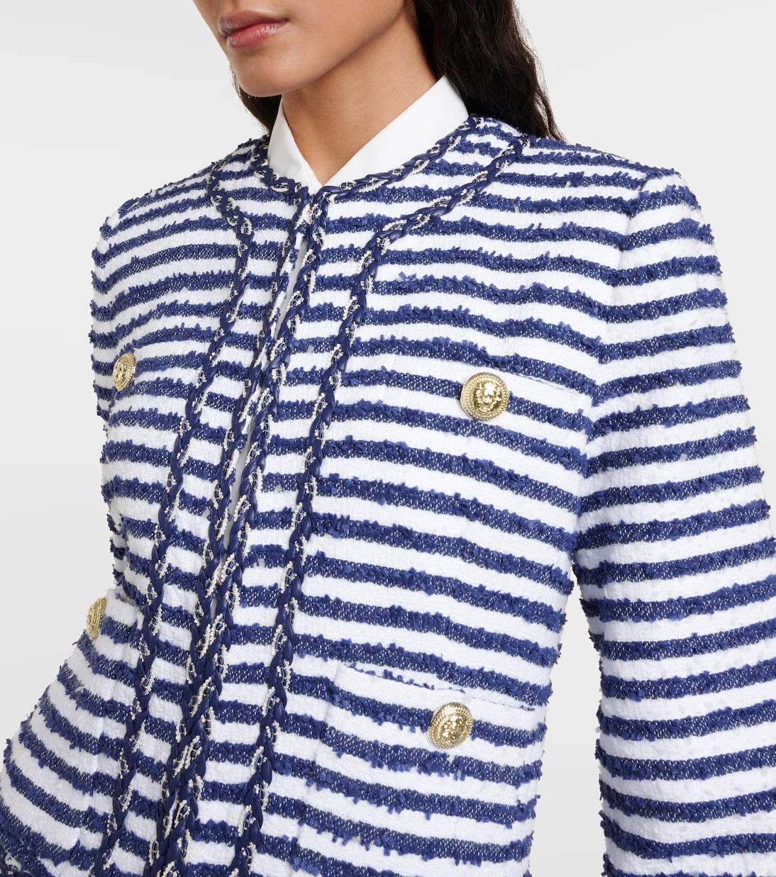 Matteo striped bouclé jacket | Rebecca Vallance