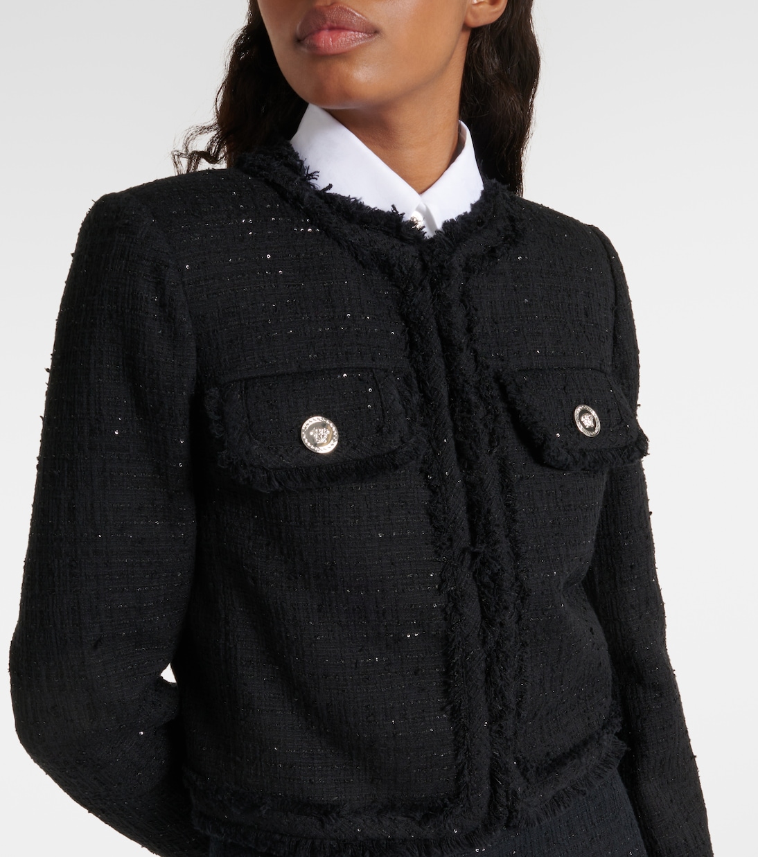 Chaqueta de tweed de mezcla de algodón | Versace