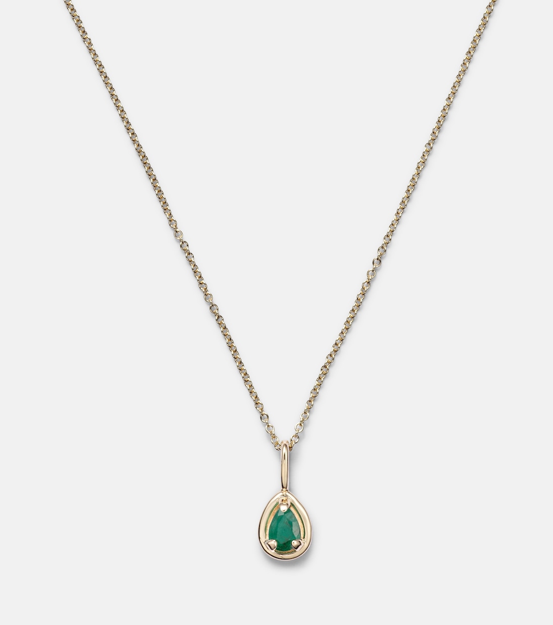 Collana giovanile con ciondolo in oro 14kt e smeraldo, design elegante STONE AND STRAND Bonbon