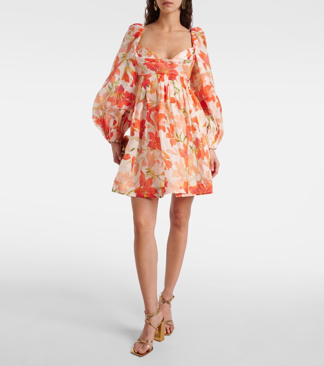 Tranquillity floral linen and silk minidress | Zimmermann