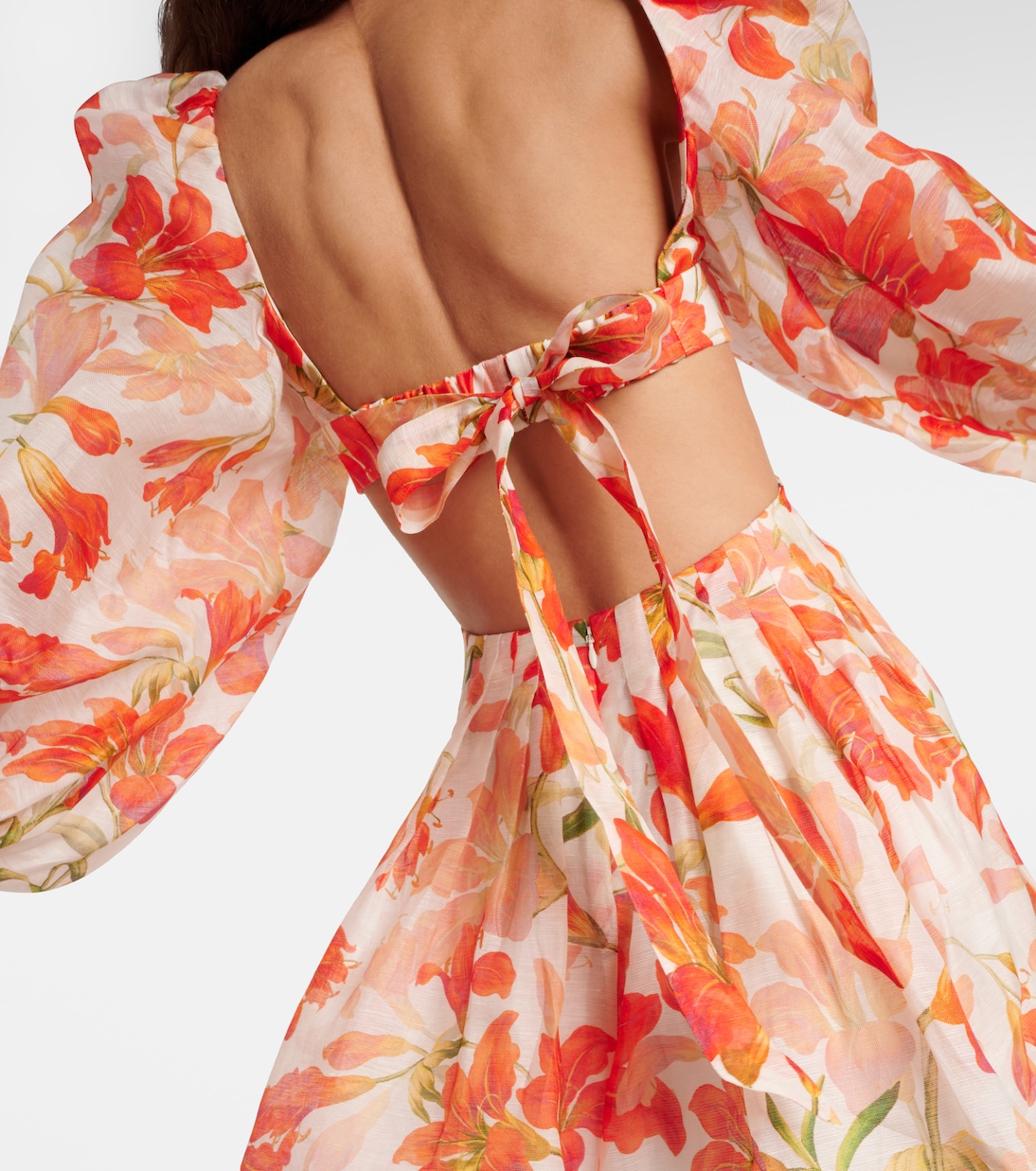 Tranquillity floral linen and silk minidress | Zimmermann