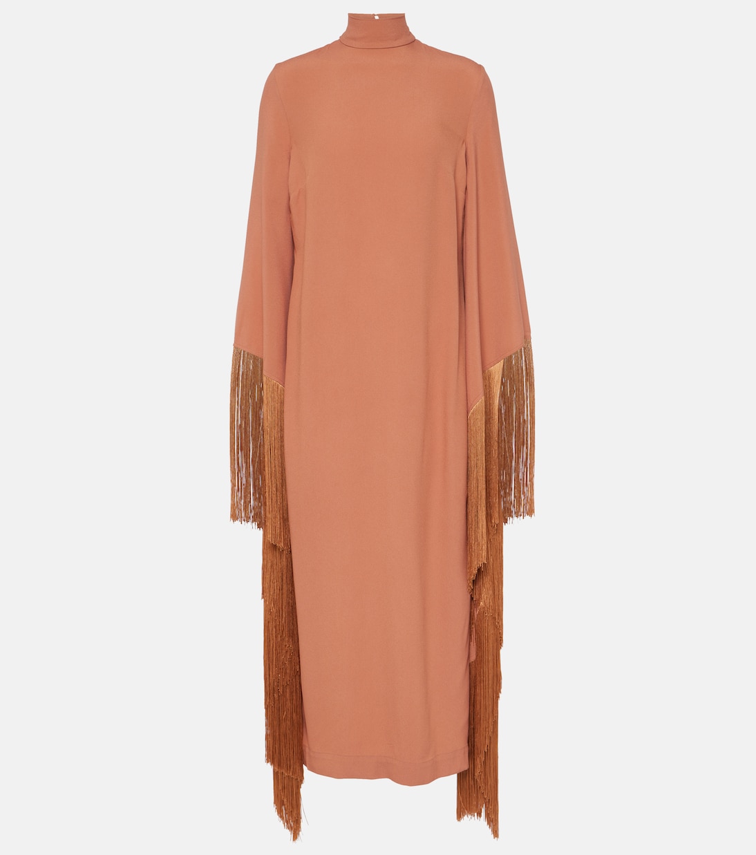 Vestido midi Del Mar de crepé con flecos | Taller Marmo