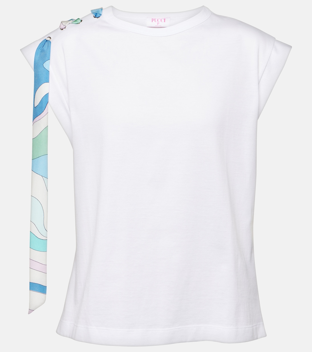 Camiseta de Algodón con Detalles Pucci para Jóvenes