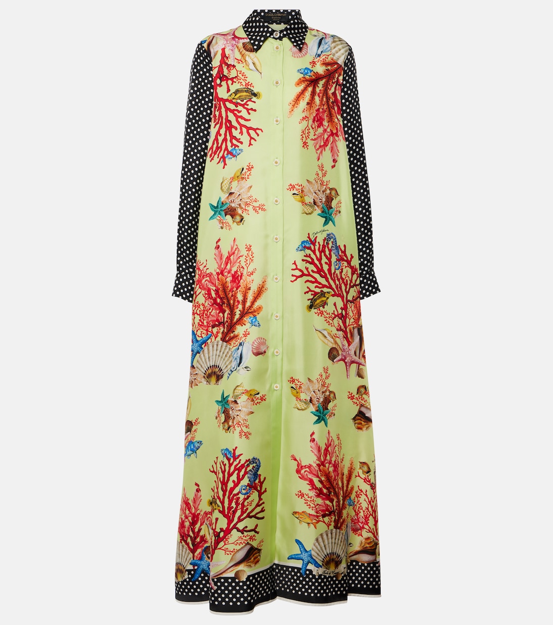 Vestido camisero Capri de satén de seda | Dolce&Gabbana