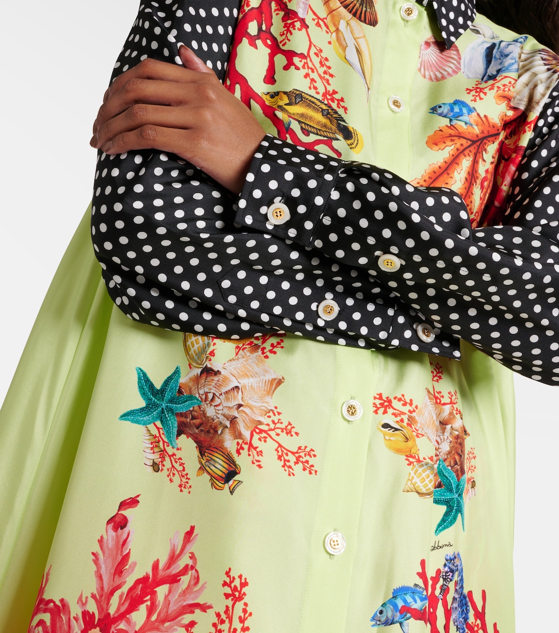 Vestido camisero Capri de satén de seda | Dolce&Gabbana