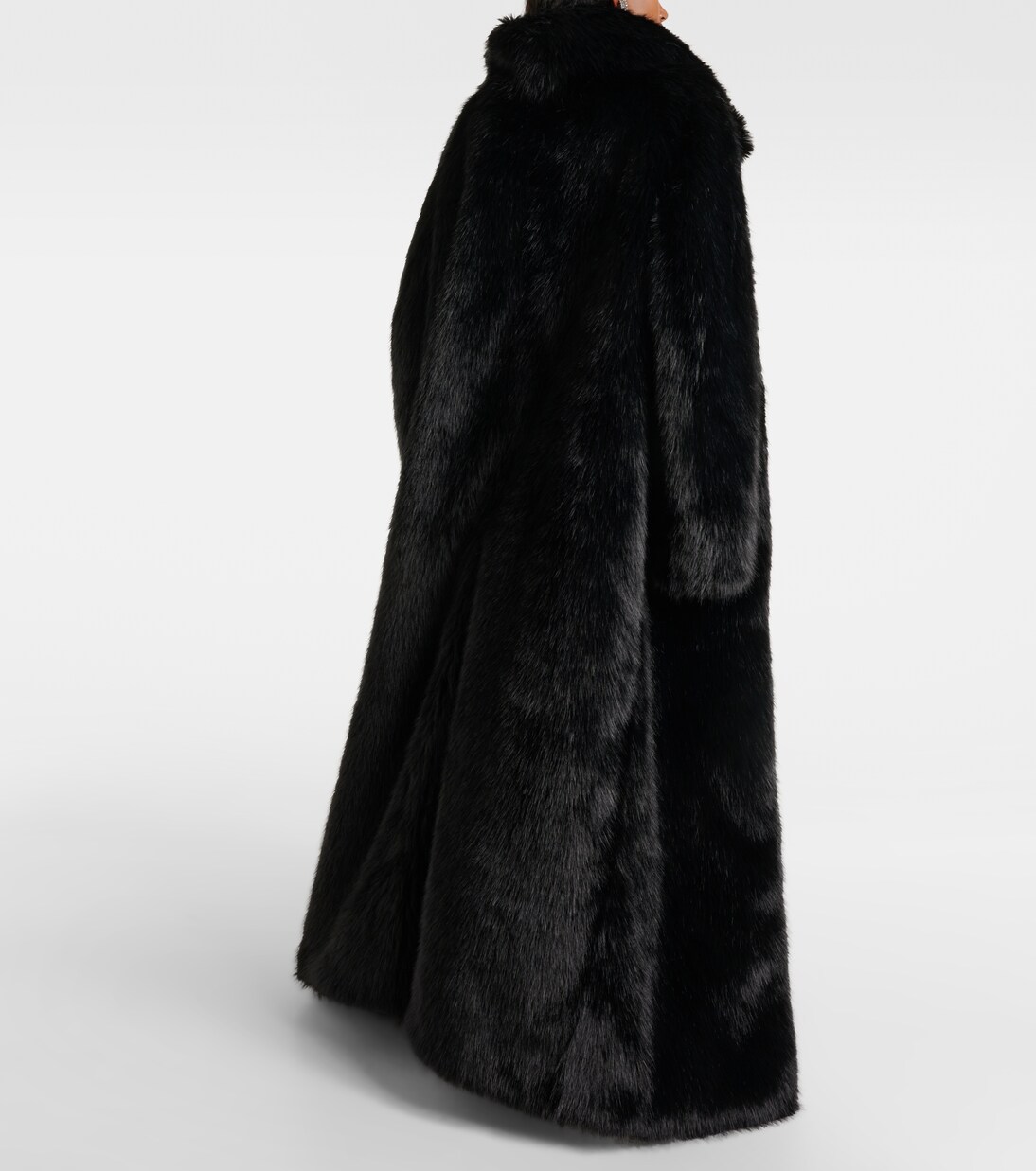Off-shoulder faux fur coat | Balenciaga
