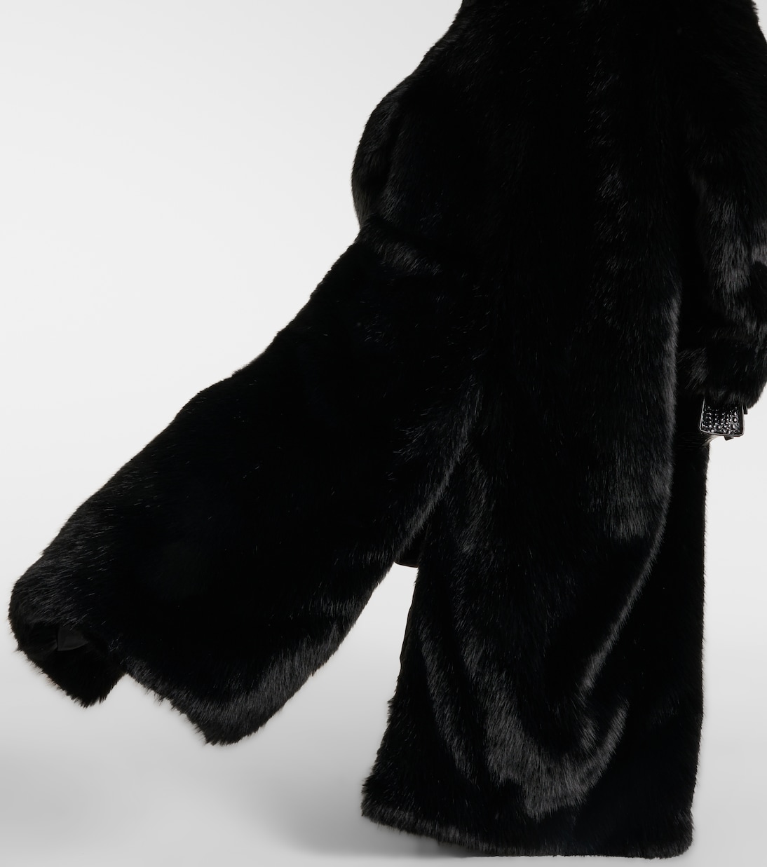Off-shoulder faux fur coat | Balenciaga