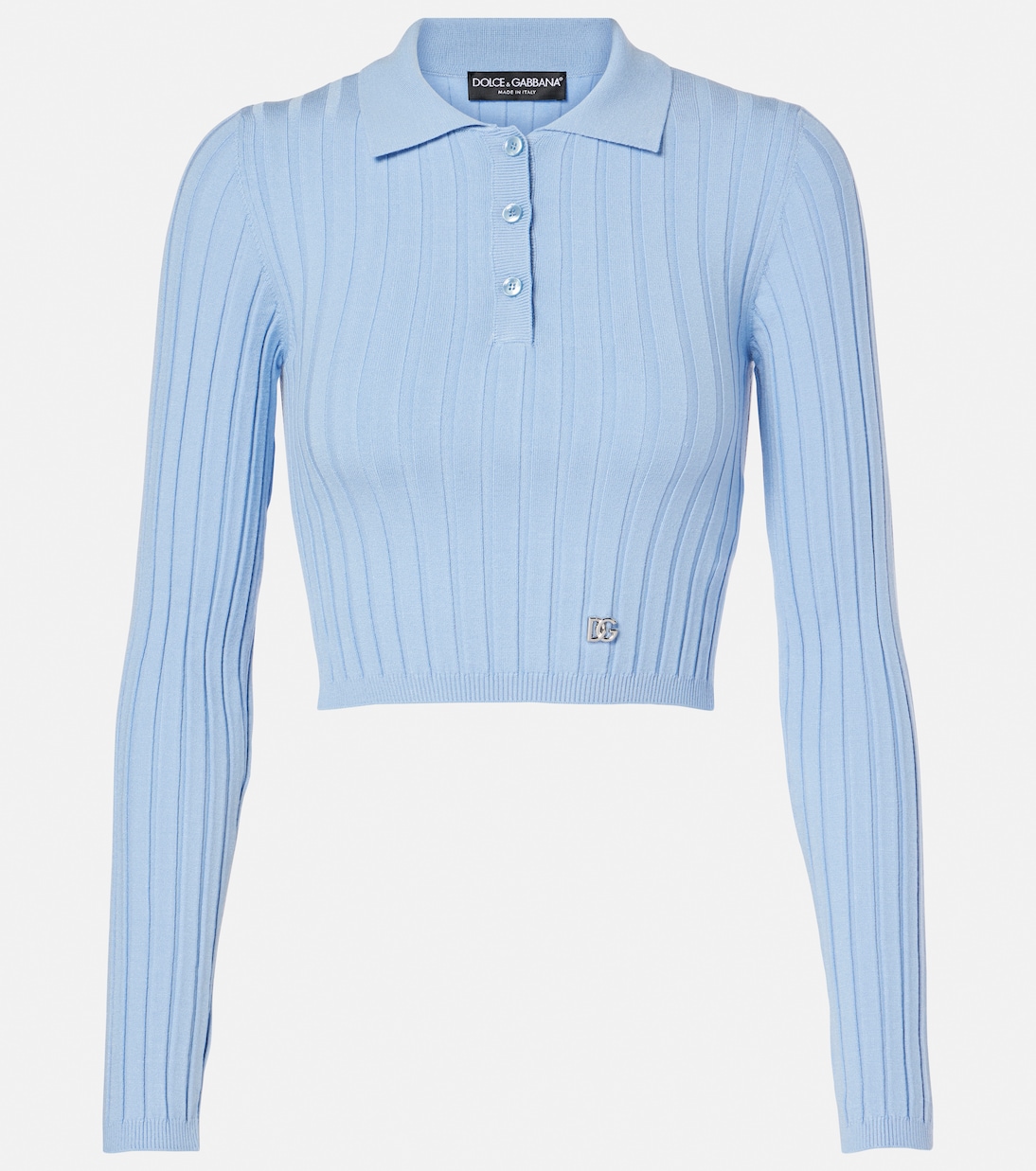 Cropped-Polopullover aus Rippstrick | Dolce&Gabbana