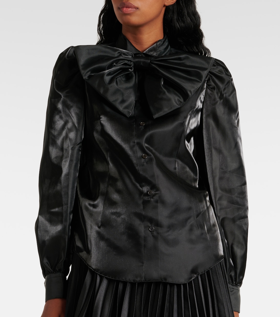 Camicia in raso con fiocco | Noir Kei Ninomiya