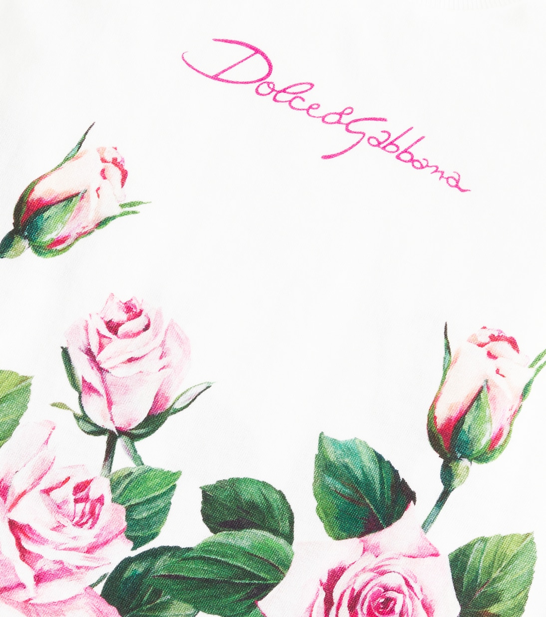 Camiseta de algodón floral con logo | Dolce&Gabbana Kids