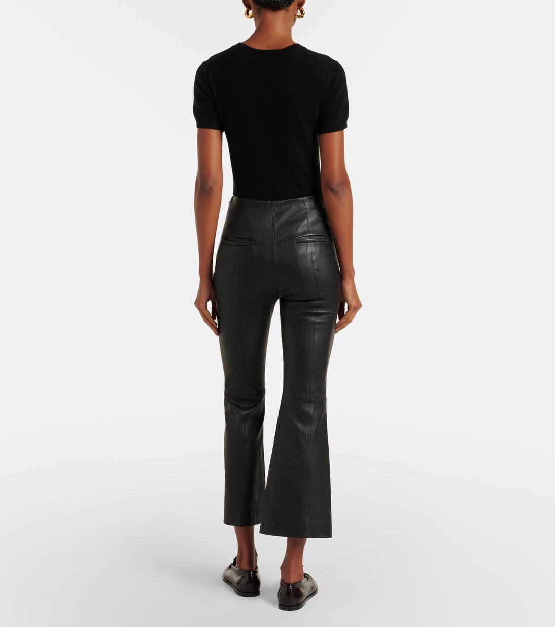 Pantalones Cortos de Cuero con Corte Flare para Jóvenes Vince