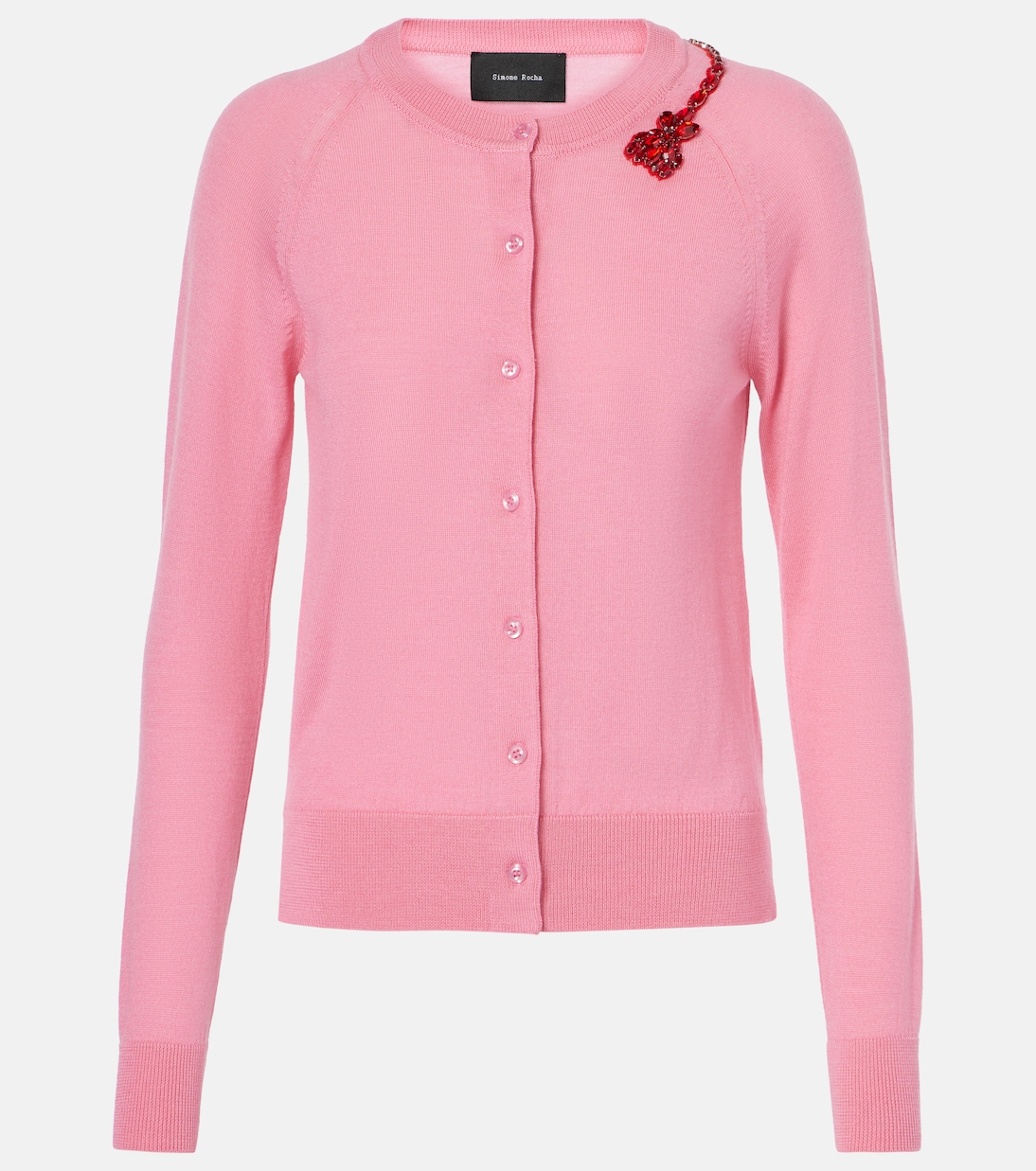 Cardigan in lana e seta con cristalli | Simone Rocha