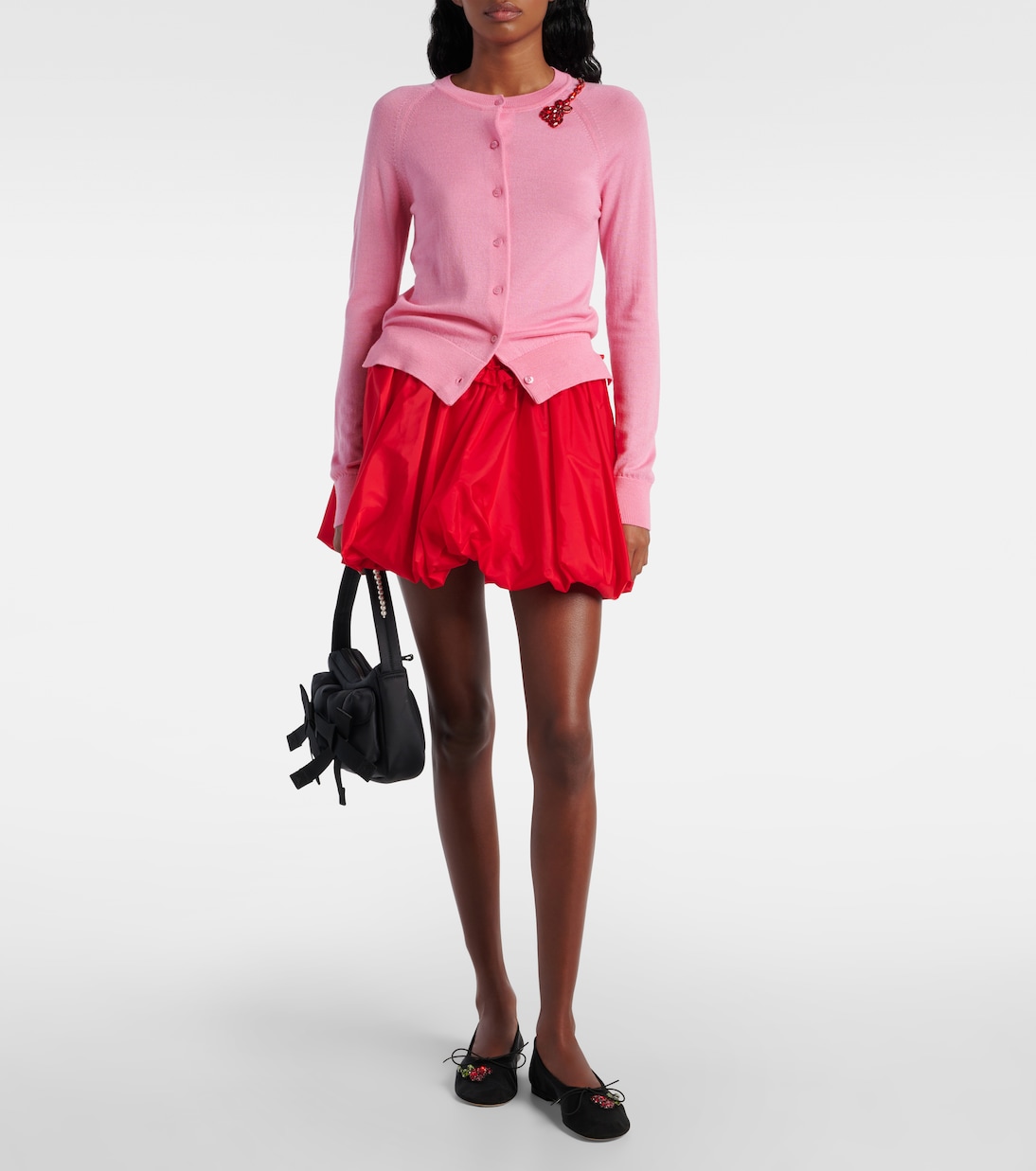 Cardigan in lana e seta con cristalli | Simone Rocha