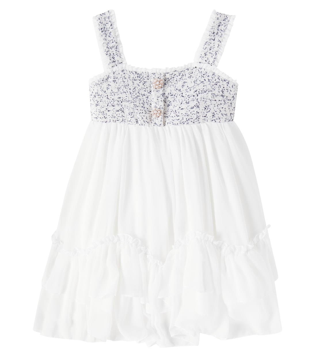 Verziertes Kleid aus Tweed und Chiffon | Patachou
