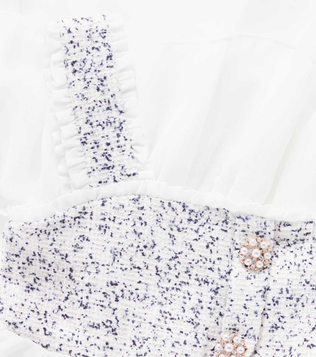 Verziertes Kleid aus Tweed und Chiffon | Patachou