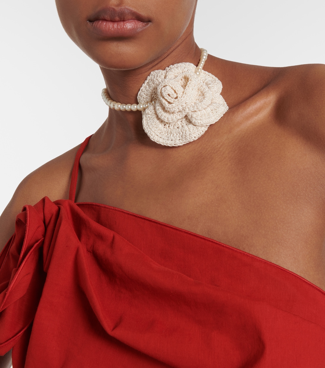 Collana in argento sterling con crochet e perle bijoux | Magda Butrym