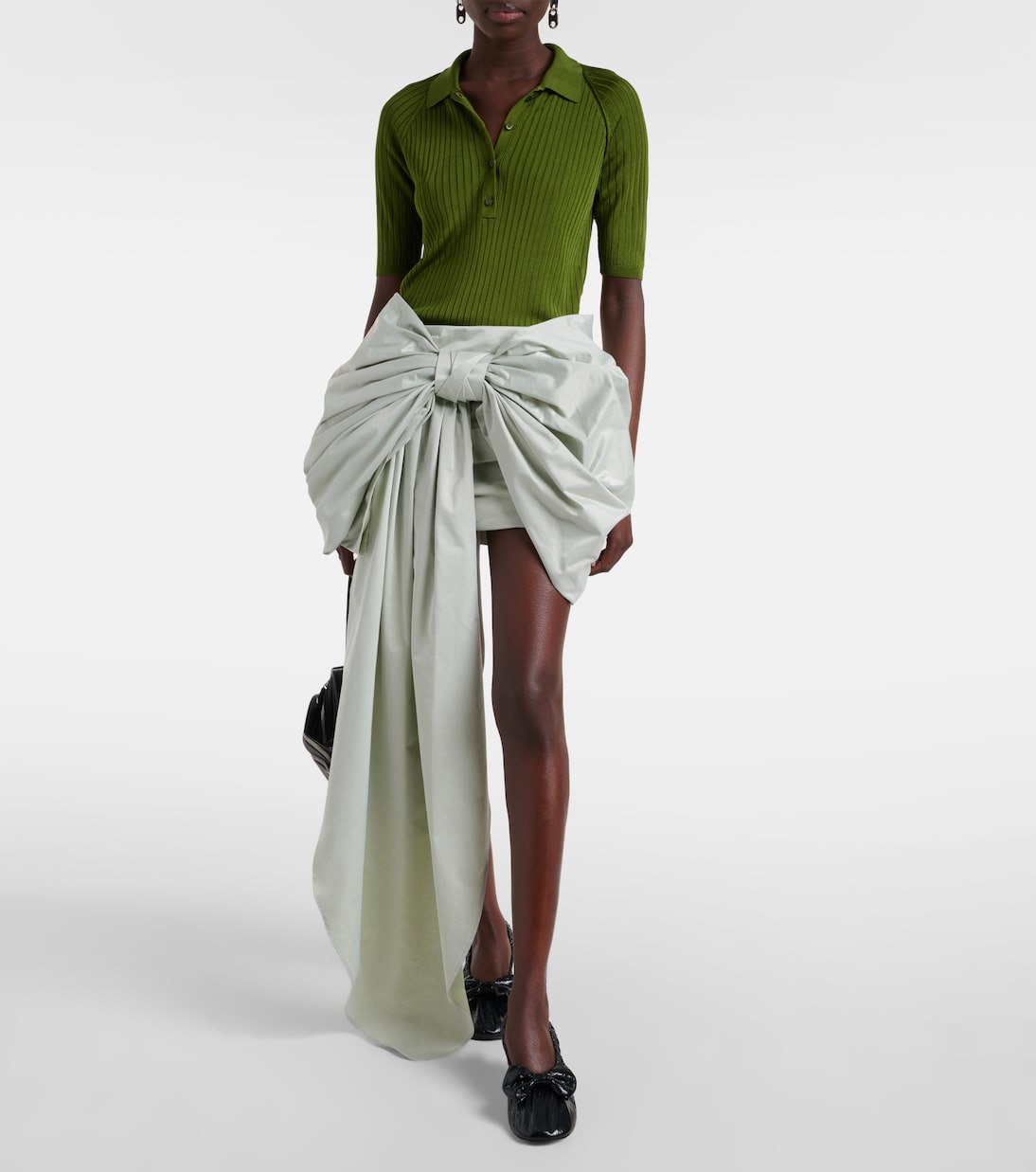Falda corta drapeada con lazo | Acne Studios