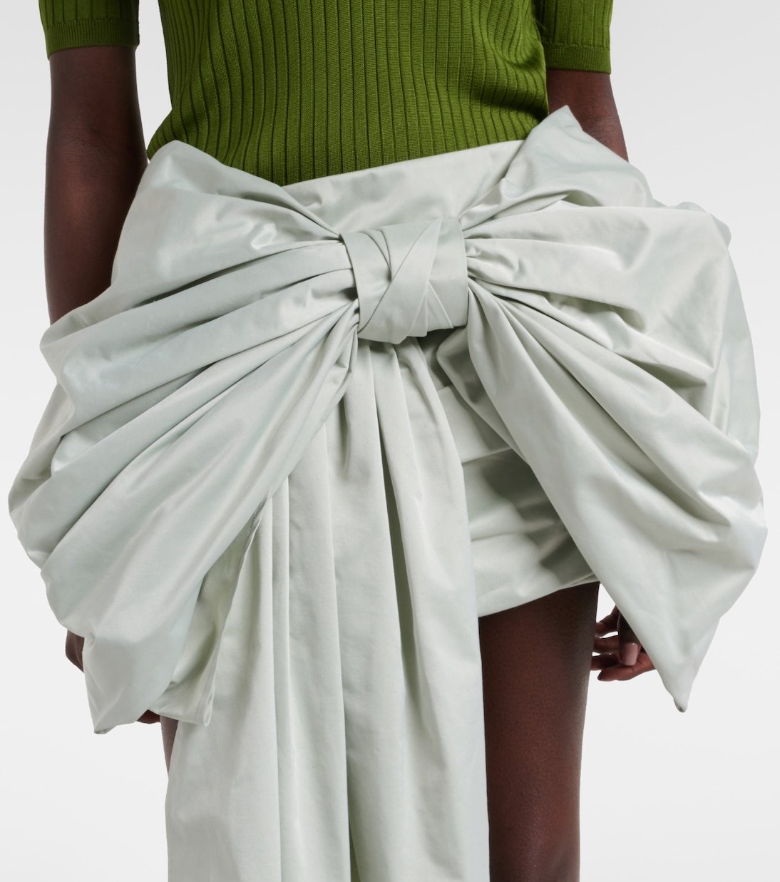 Falda corta drapeada con lazo | Acne Studios