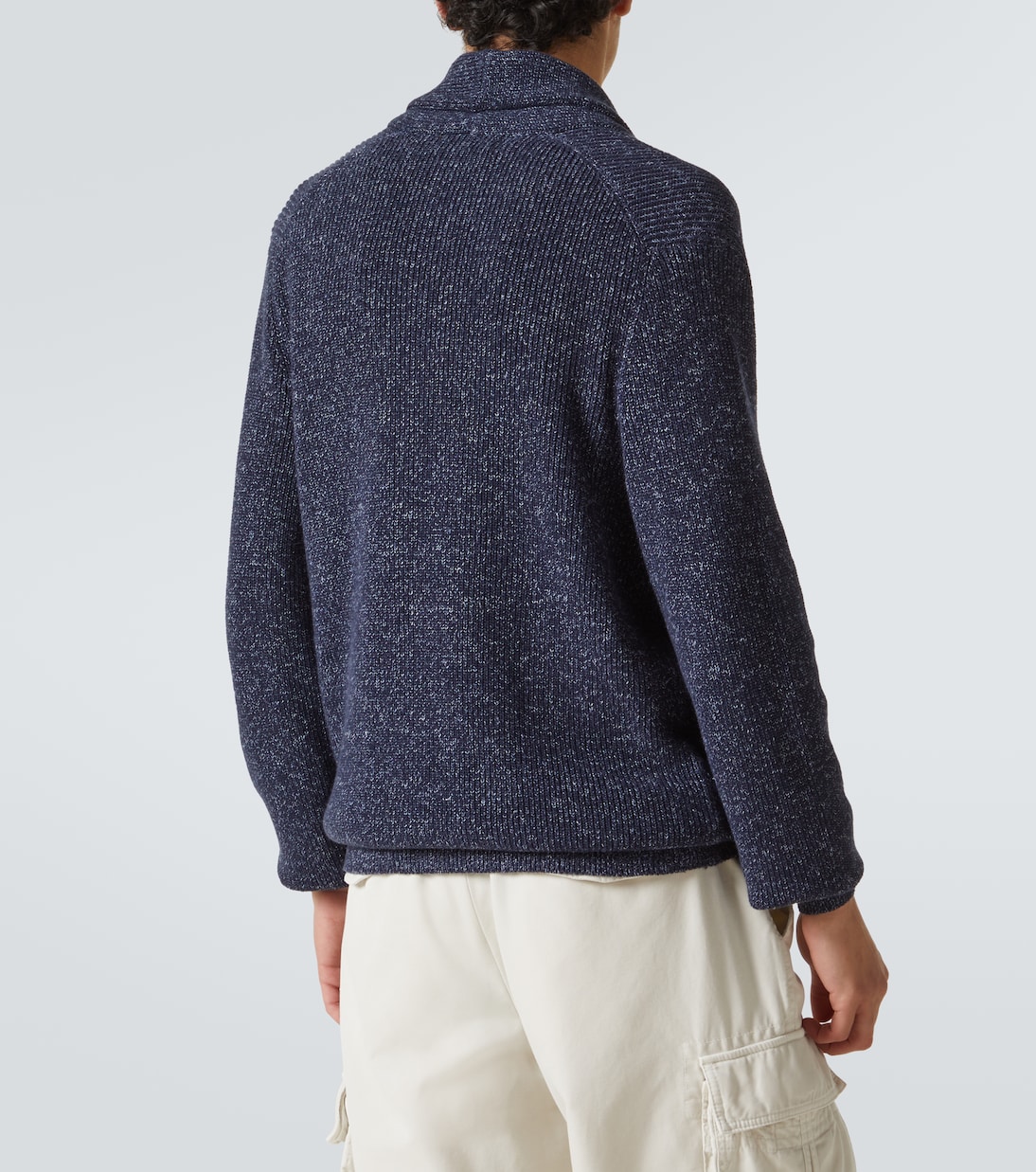 Cardigan in cotone e lino | Brunello Cucinelli
