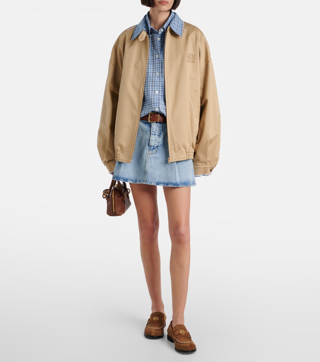 Minigonna di jeans a pieghe | Frame