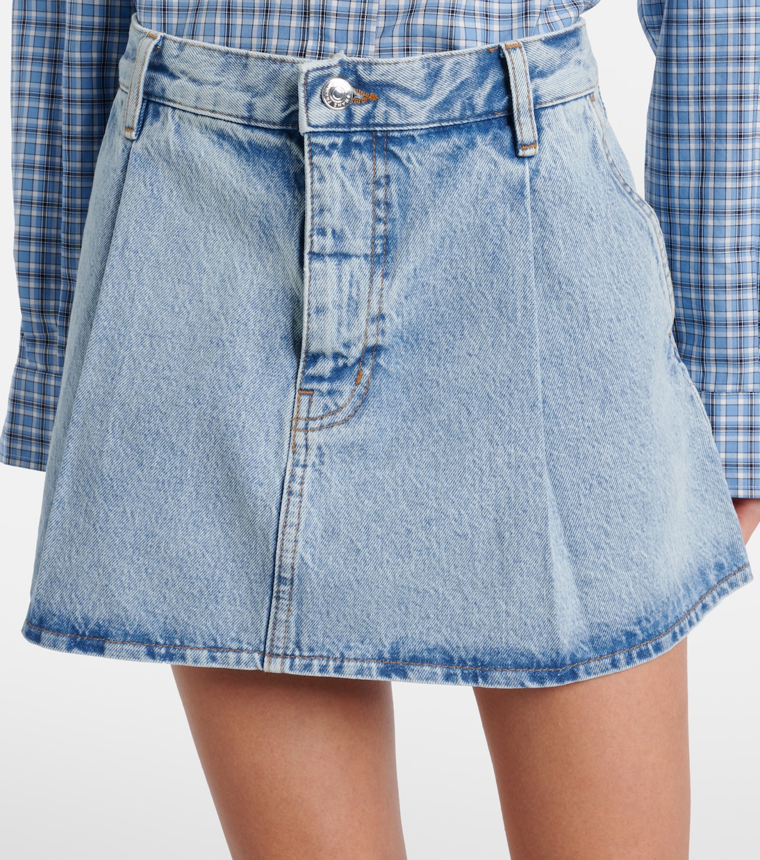 Minigonna di jeans a pieghe | Frame
