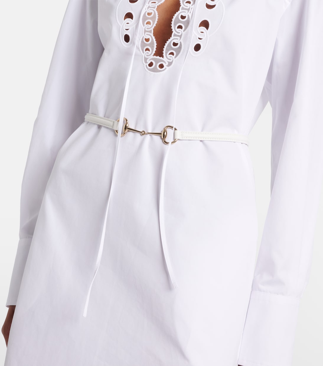 Abito midi Horsebit in popeline di cotone | Gucci