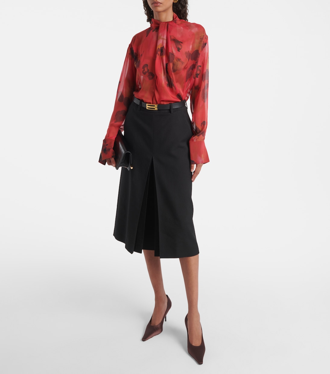 Blusa de seda estampada drapeada | Victoria Beckham