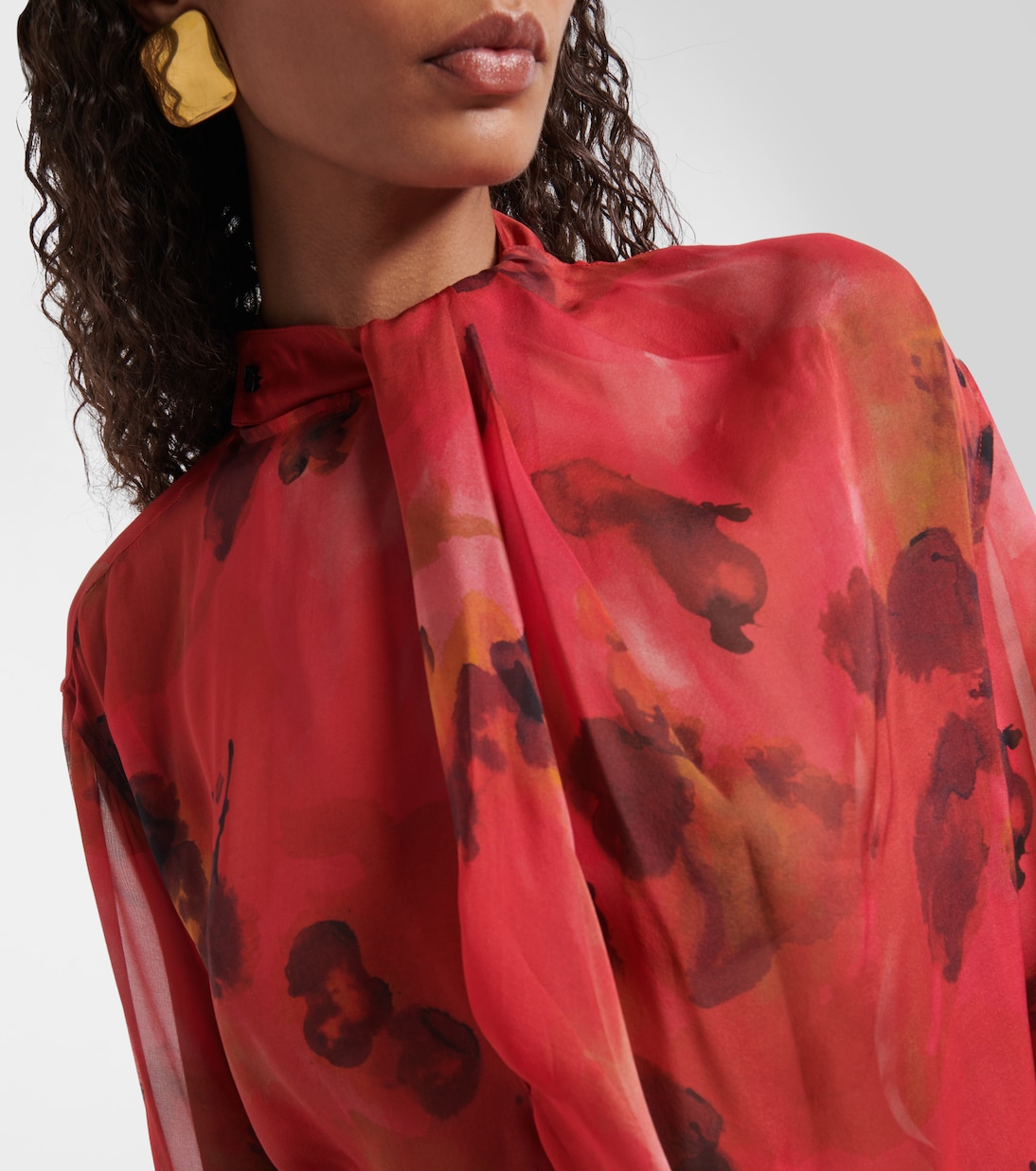 Blusa de seda estampada drapeada | Victoria Beckham