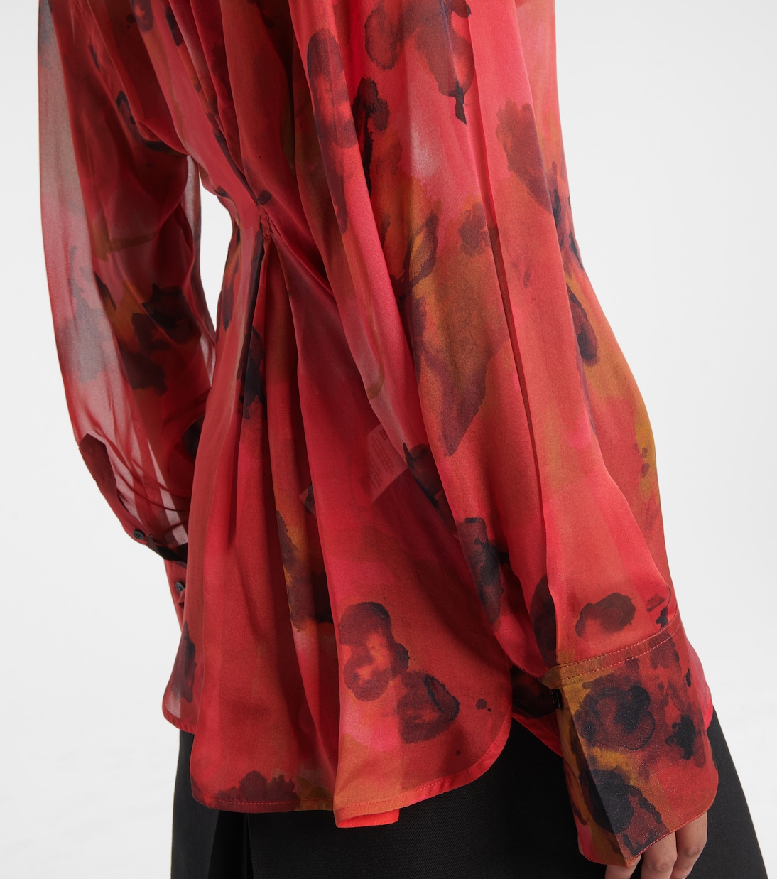 Blusa de seda estampada drapeada | Victoria Beckham
