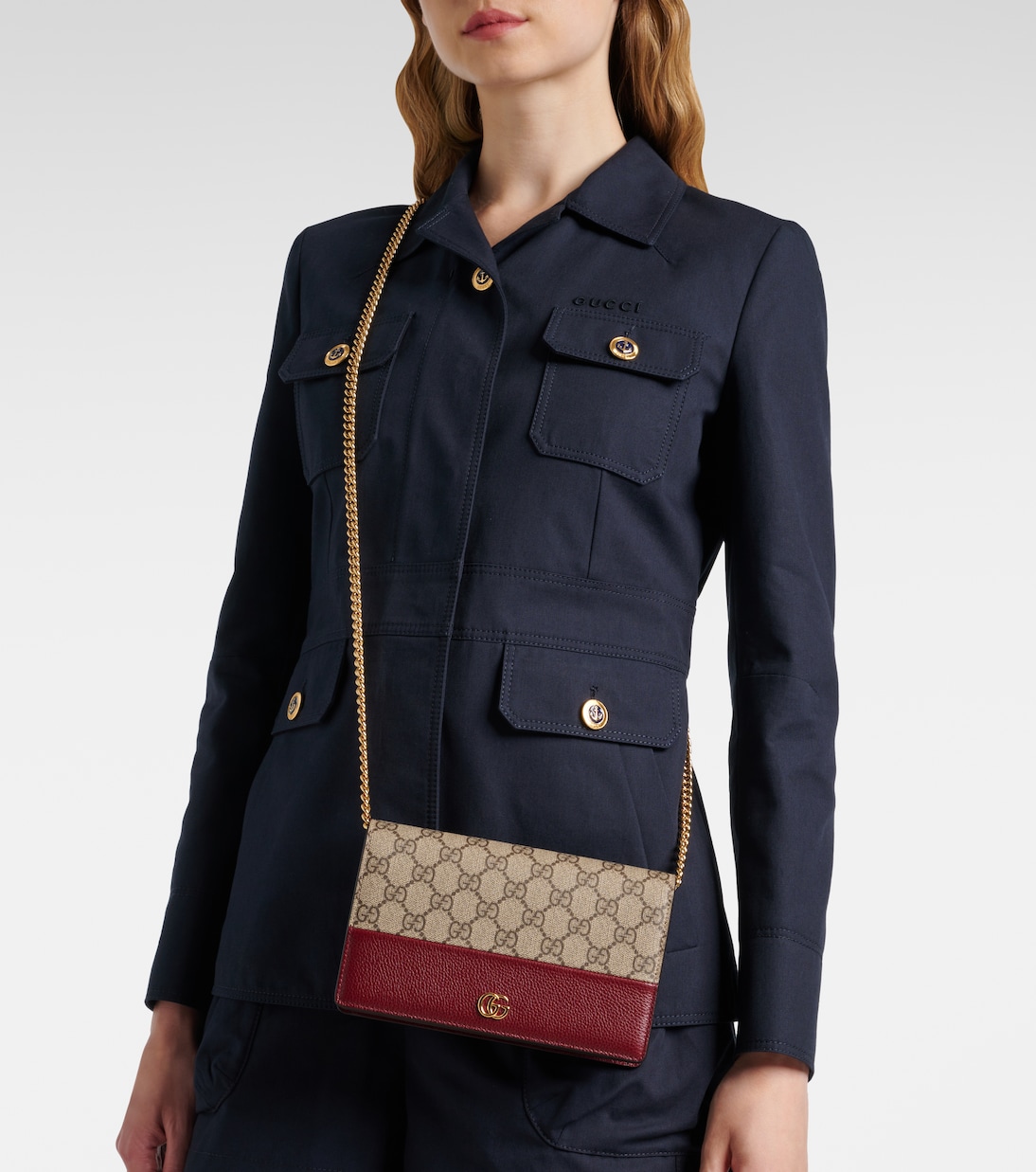 Portafoglio GG Marmont Petite con catena | Gucci