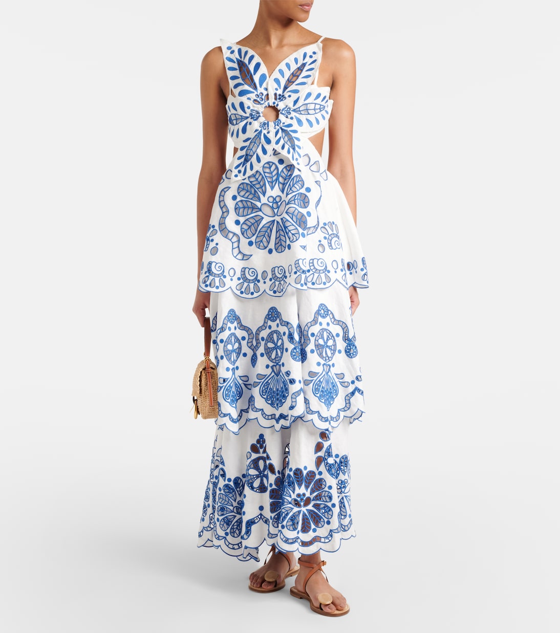 Robe longue brodée en lin | Farm Rio