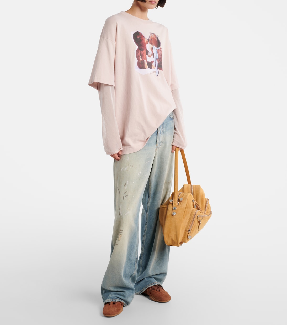 Schultertasche Cameron Medium aus Veloursleder | Acne Studios