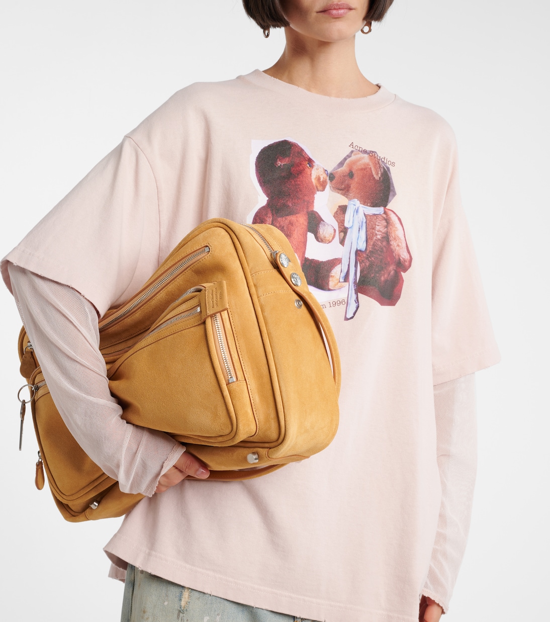 Schultertasche Cameron Medium aus Veloursleder | Acne Studios