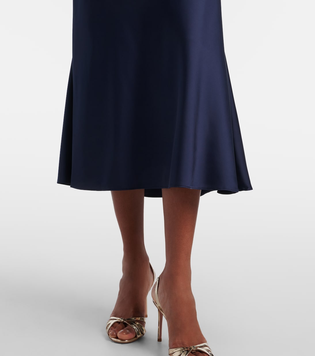 Bouclé and satin midi dress | Self-Portrait