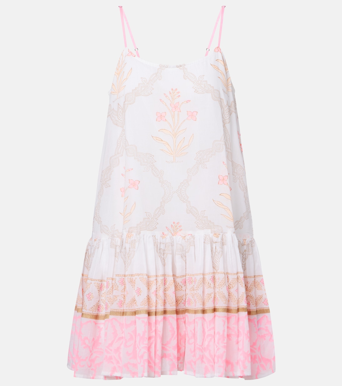 Floral ruched cotton minidress | Juliet Dunn